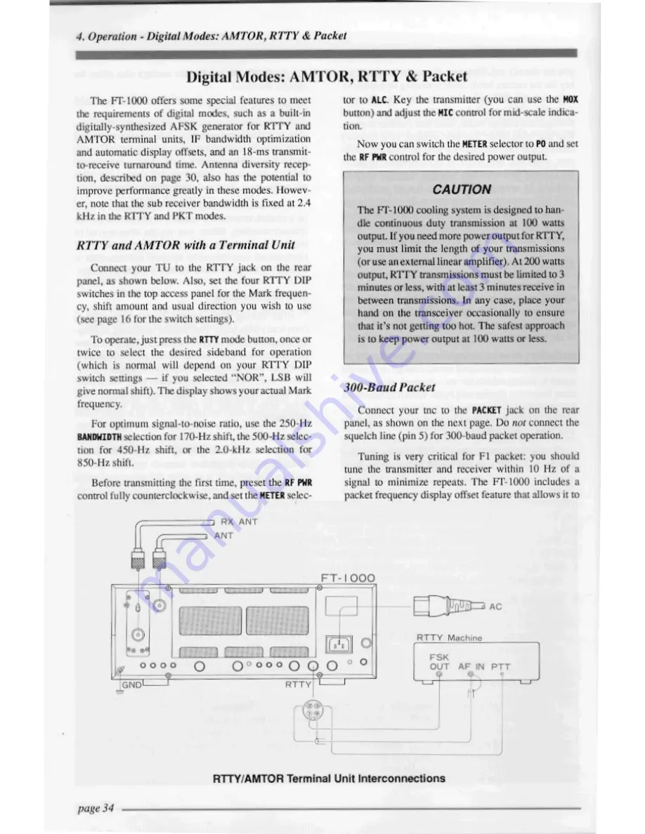 Yaesu FT-1000 Скачать руководство пользователя страница 36