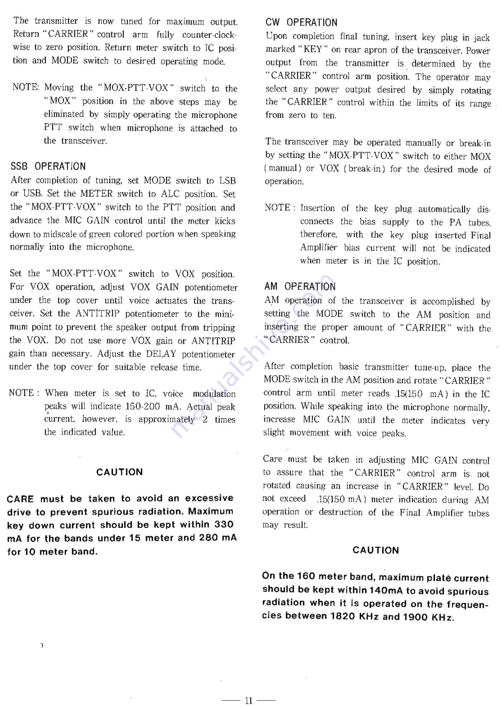 Yaesu FT-101B Скачать руководство пользователя страница 13