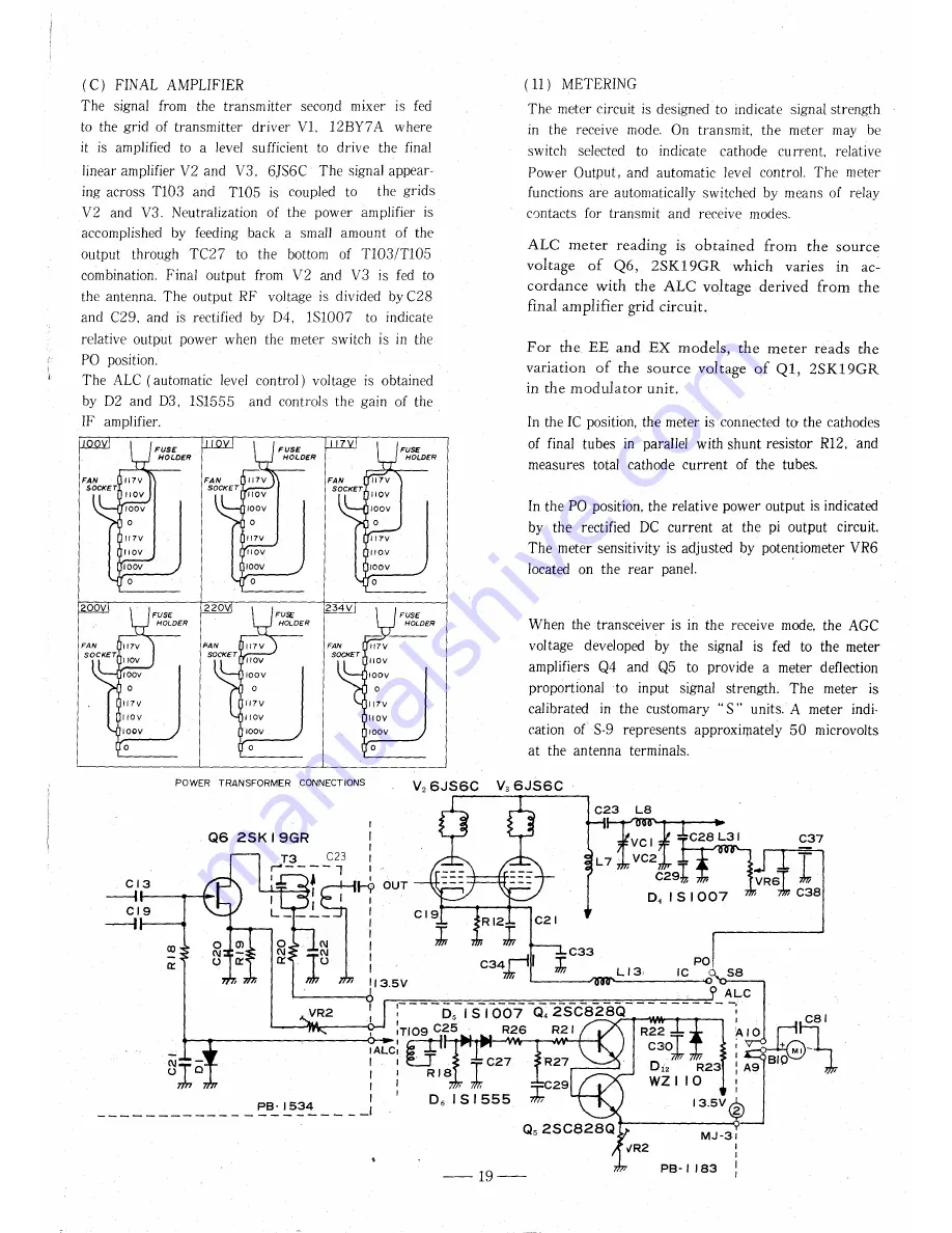 Yaesu FT-101EE Instruction Manual Download Page 20