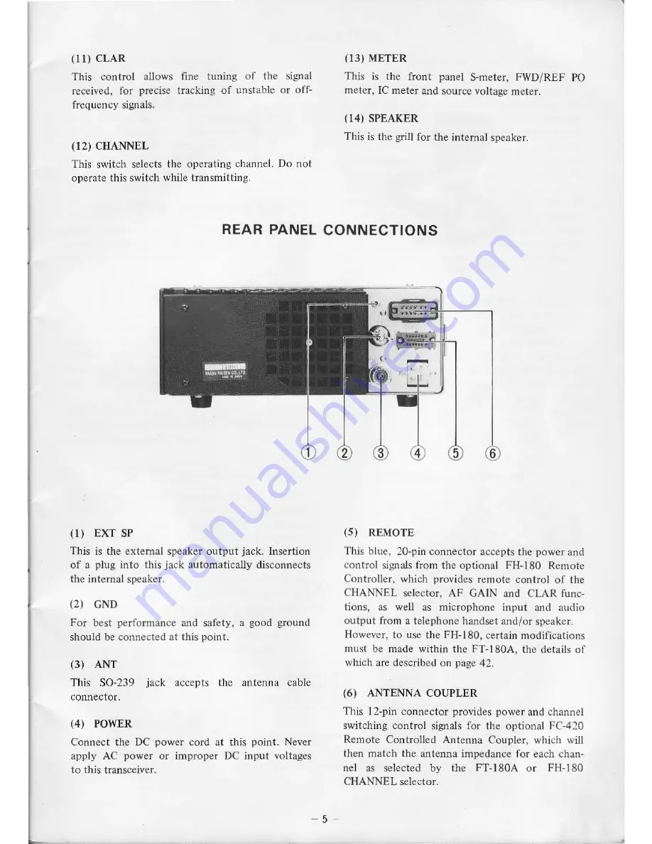 Yaesu FT-180A Скачать руководство пользователя страница 7