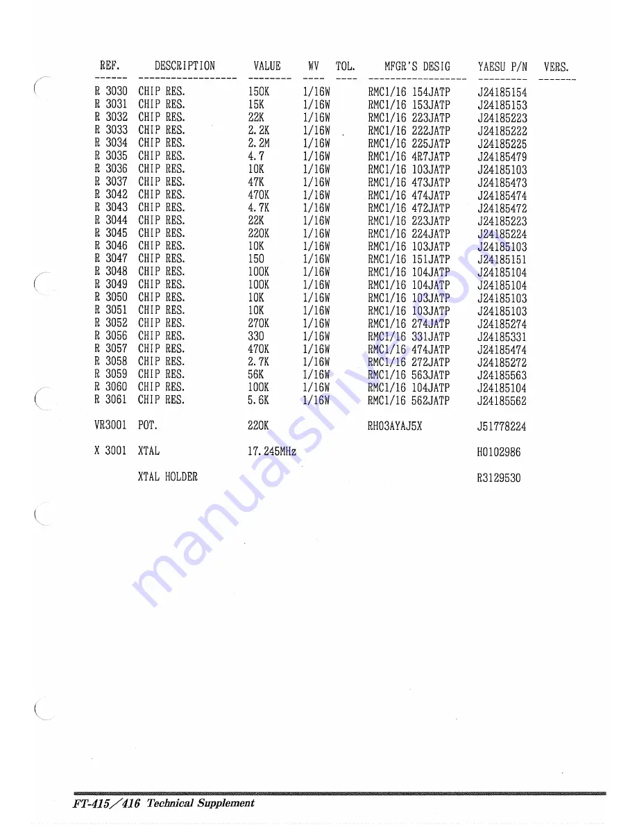 Yaesu FT-415 Technical Supplement Download Page 21