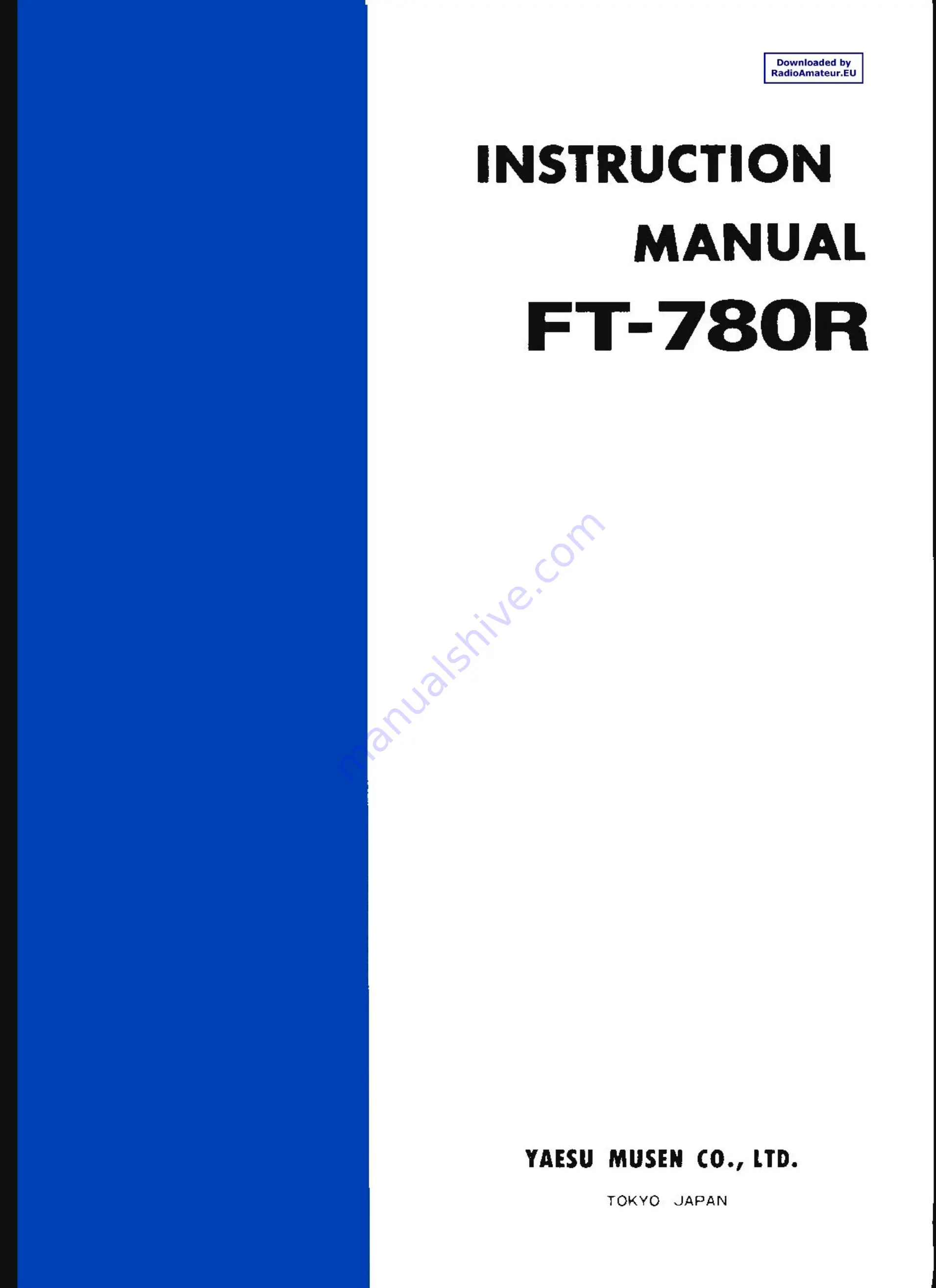 Yaesu FT-780R Instruction Manual Download Page 1