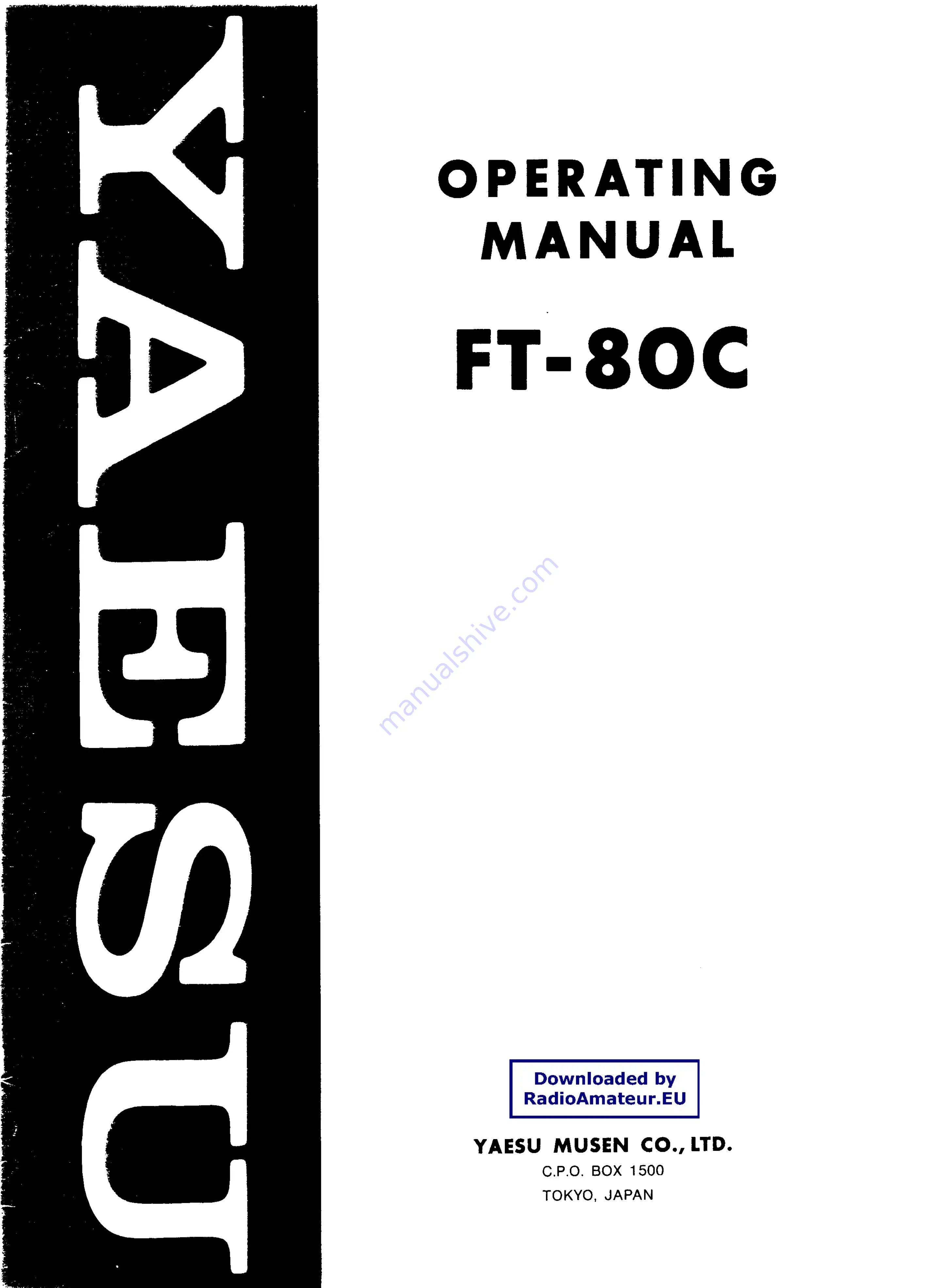 Yaesu FT-80C - SERVICE User Manual Download Page 1