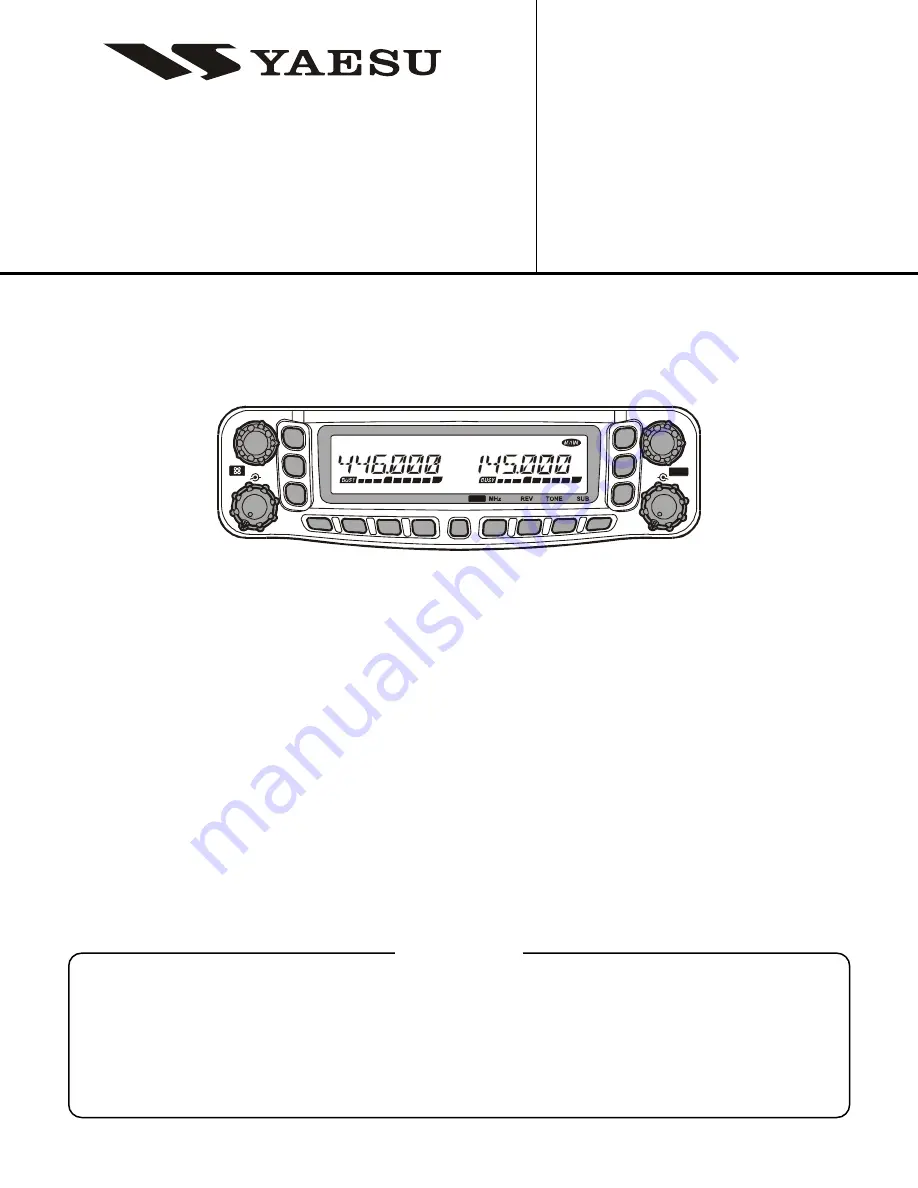 Yaesu FT-8800E Technical Supplement Download Page 1