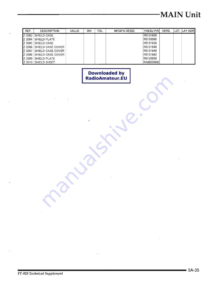 Yaesu FT-920 Technical Supplement Download Page 60