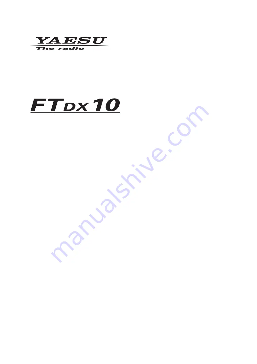 Yaesu FTDX10 Reference Manual Download Page 1