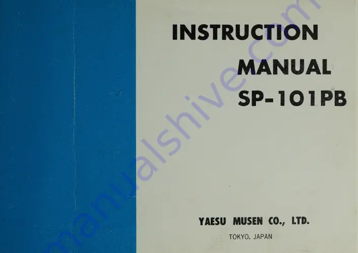 Yaesu SP-101PB Instruction Manual Download Page 1