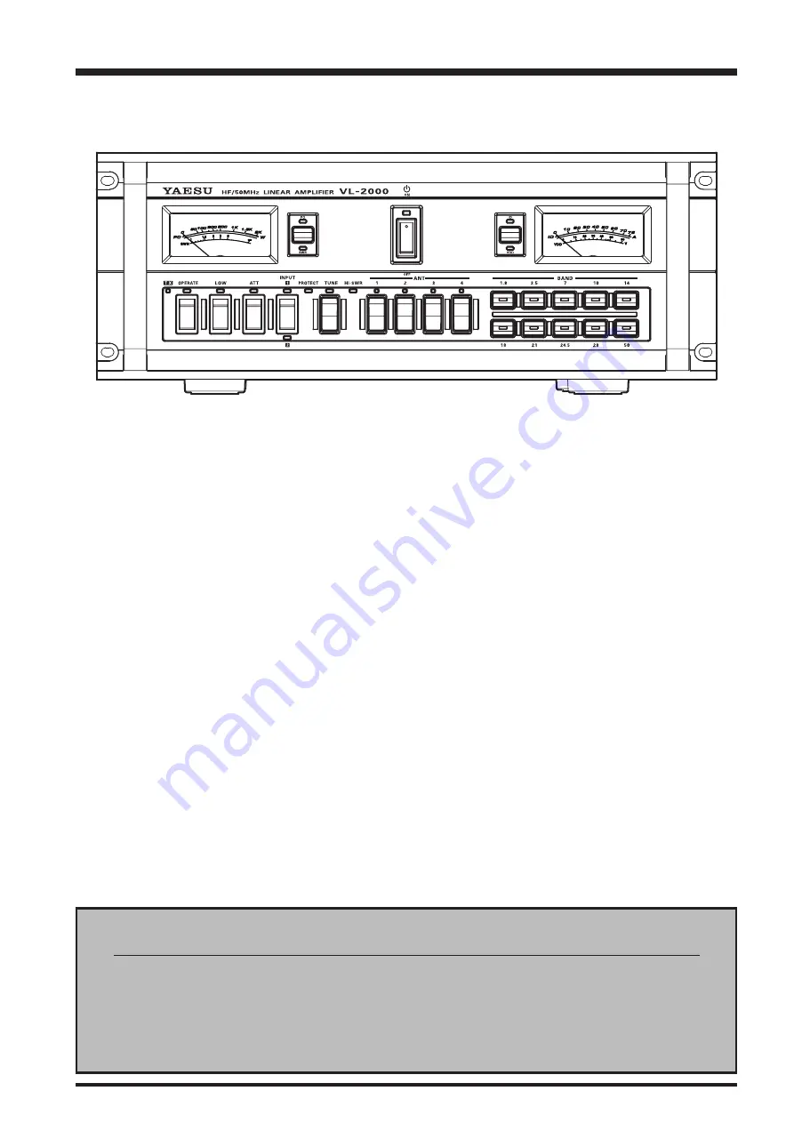 Yaesu VL-2000 Operating Manual Download Page 3