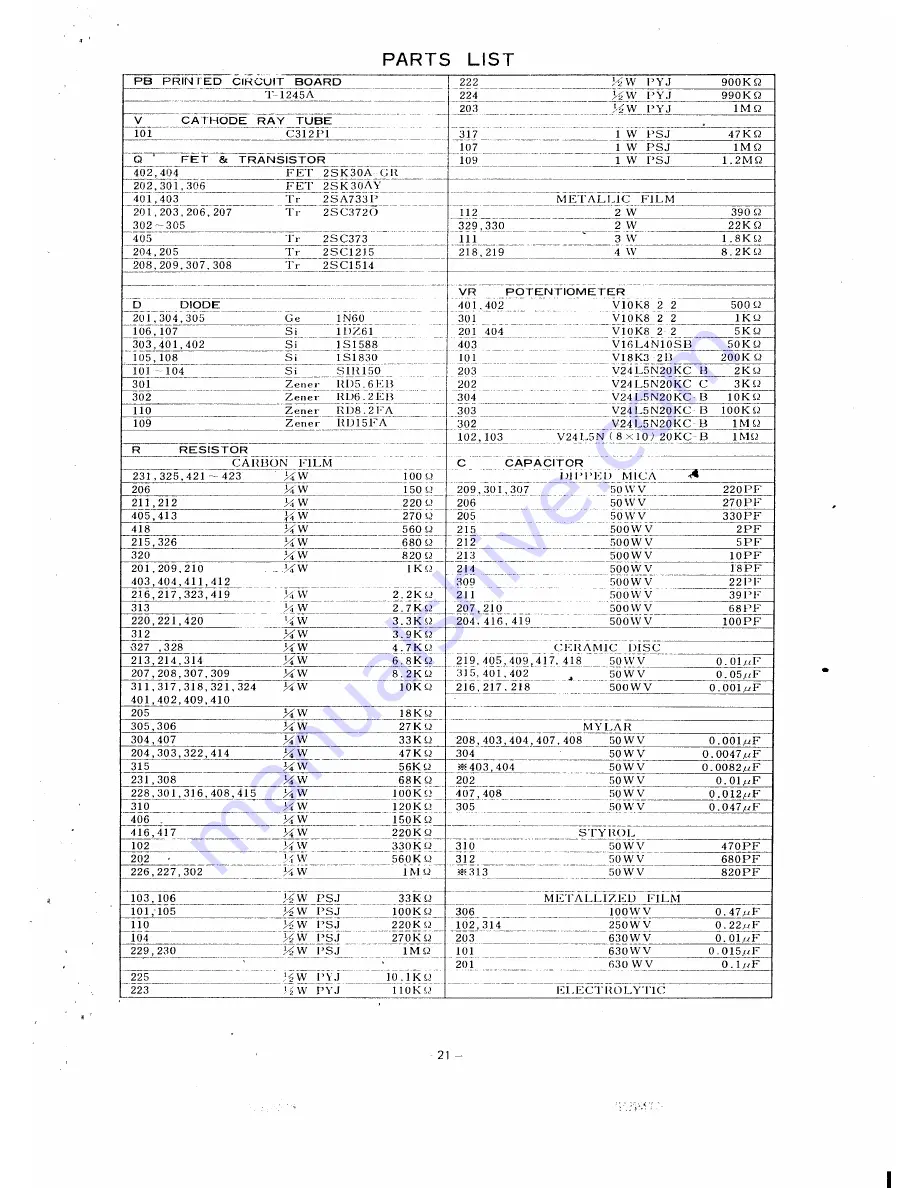 Yaesu YO-101 Manual Download Page 21