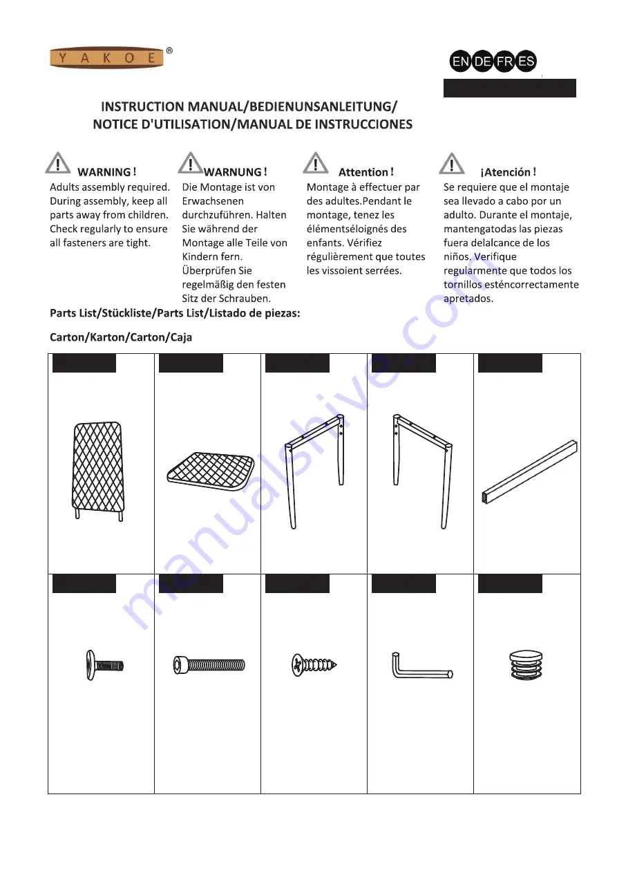 YAKOE 23154 Instruction Manual Download Page 1