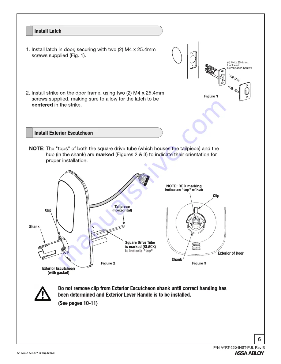 Yale RealLiving YRT210 Installation And Programming Manual Download Page 6