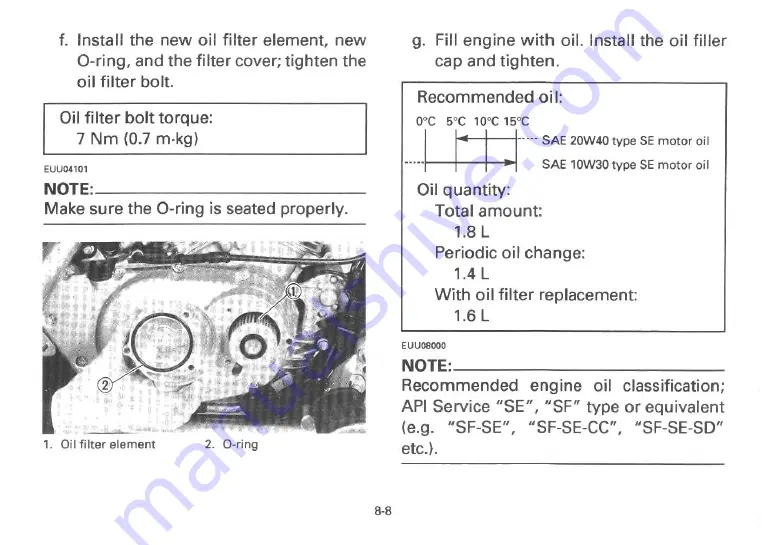 Yamaha 1995 XV250SG Owner'S Manual Download Page 55