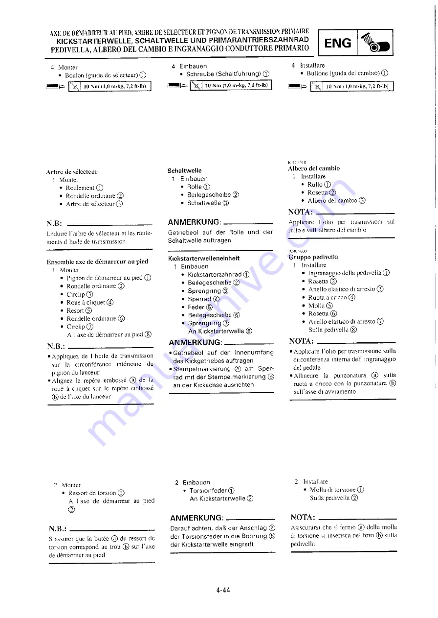 Yamaha 2000 YZ250M/LC Owner'S Service Manual Download Page 297