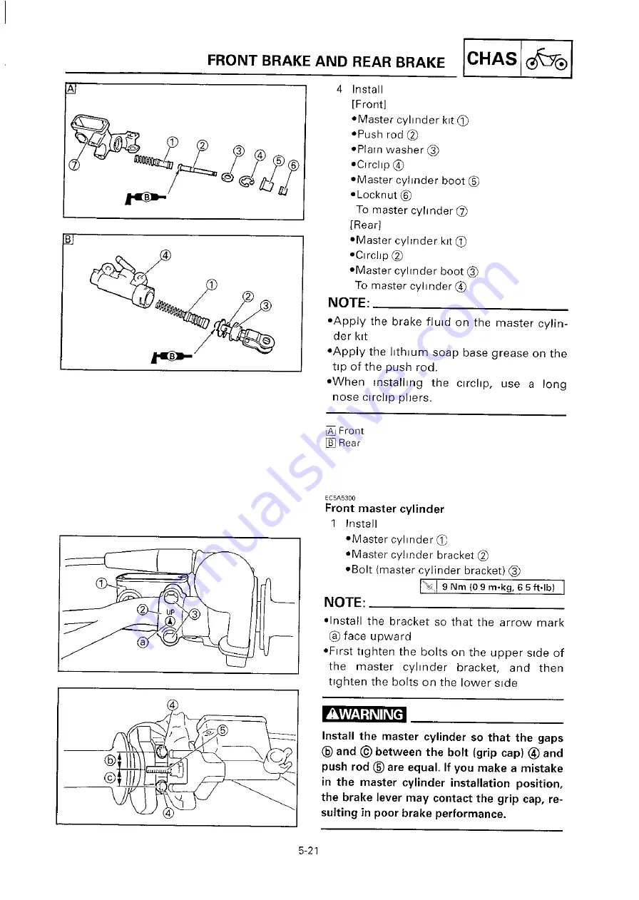 Yamaha 2000 YZ250M/LC Owner'S Service Manual Download Page 400