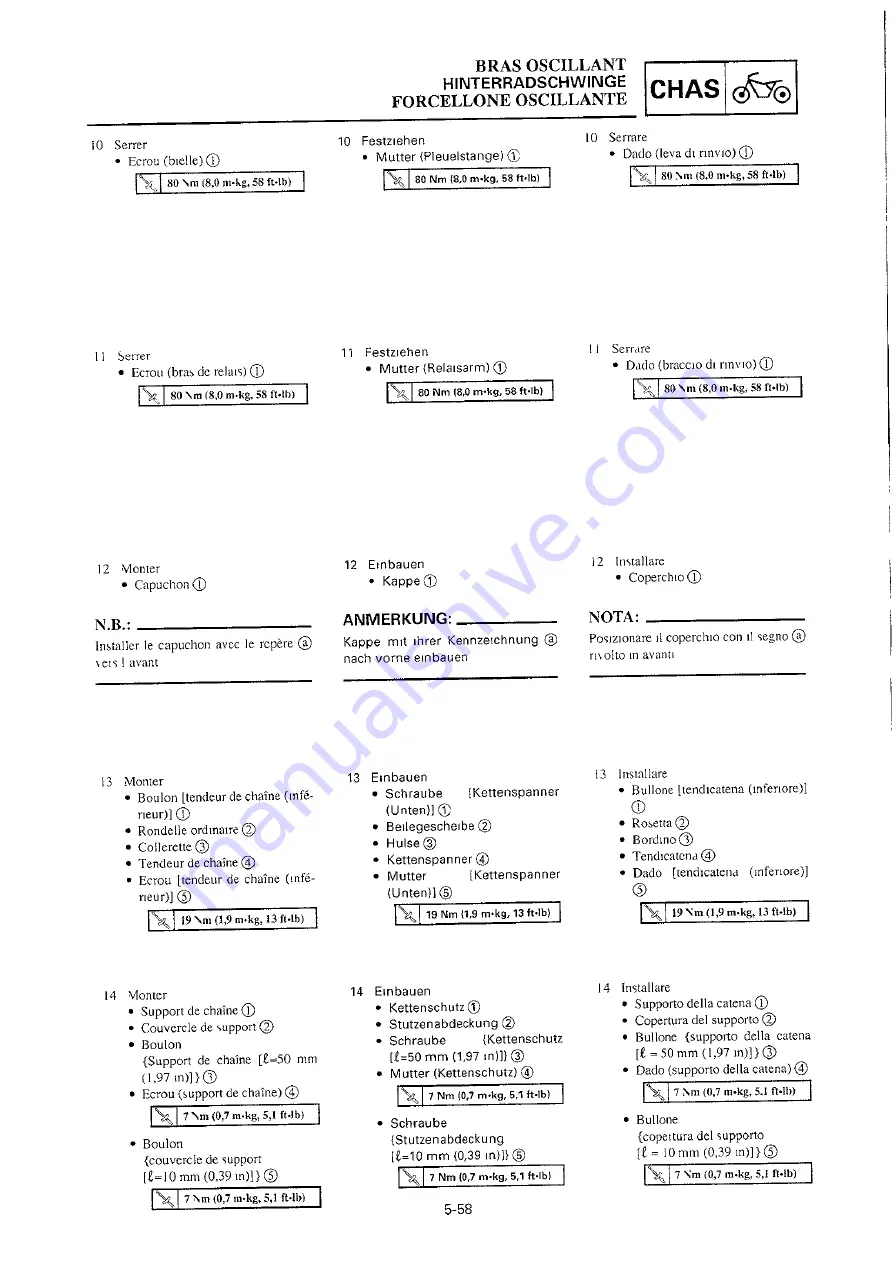 Yamaha 2000 YZ250M/LC Owner'S Service Manual Download Page 475