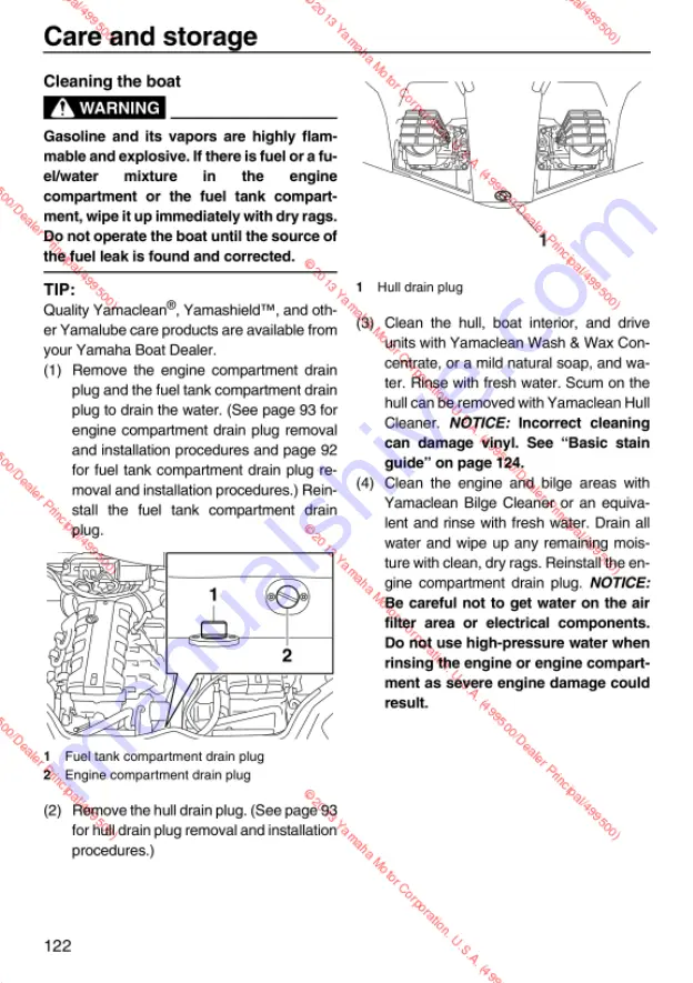 Yamaha 2013 AR240 HO Owner'S/Operator'S Manual Download Page 128