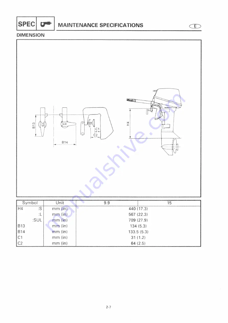 Yamaha E9.9C Service Manual Download Page 44