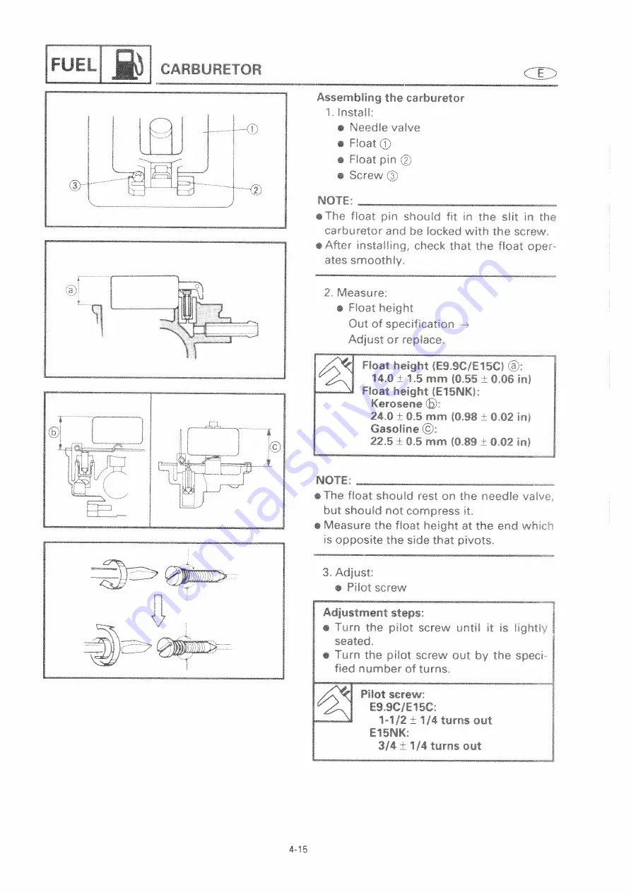 Yamaha E9.9C Service Manual Download Page 100