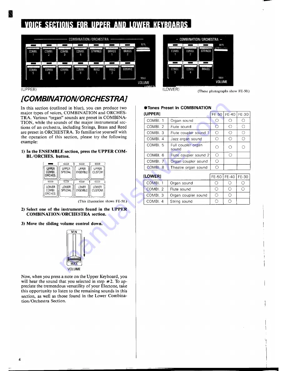 Yamaha Electone FE-50 Manual Download Page 8