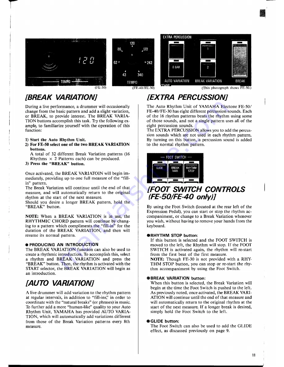 Yamaha Electone FE-50 Скачать руководство пользователя страница 15