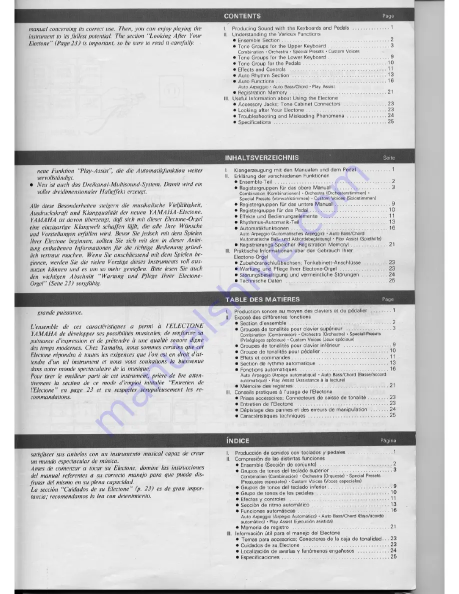 Yamaha Electone FS-30 Manual Download Page 5