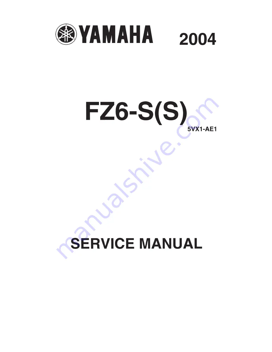 Yamaha FZ6-SS 2004 Service Manual Download Page 1