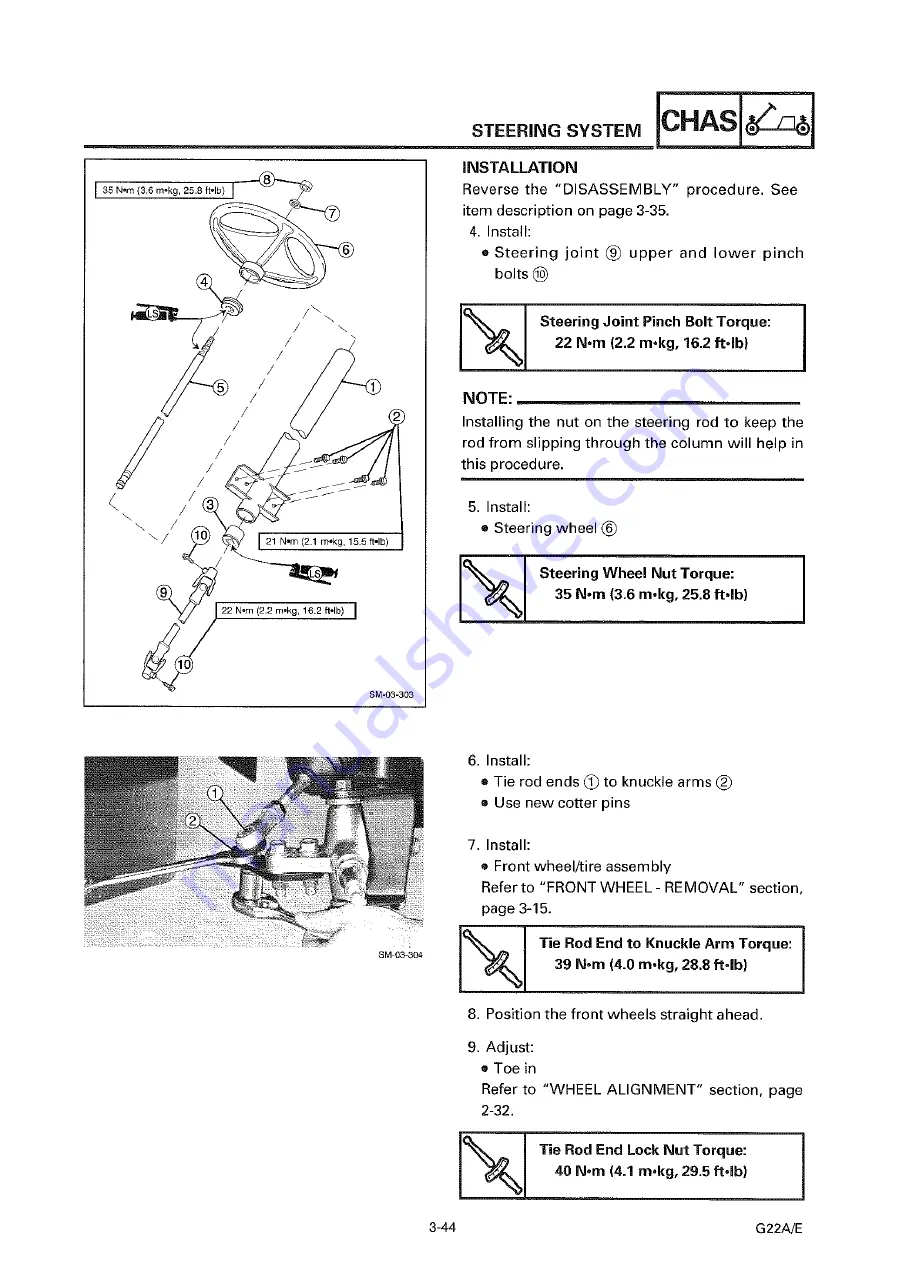 Yamaha G22 A/E Service Manual Download Page 116