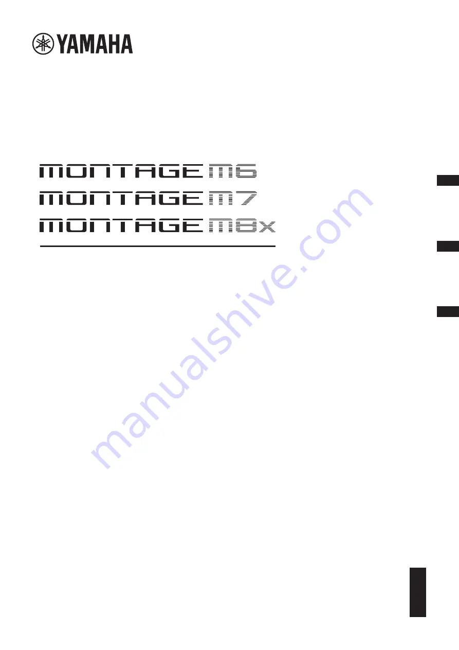 Yamaha MONTAGE M6 Quick Manual Download Page 1