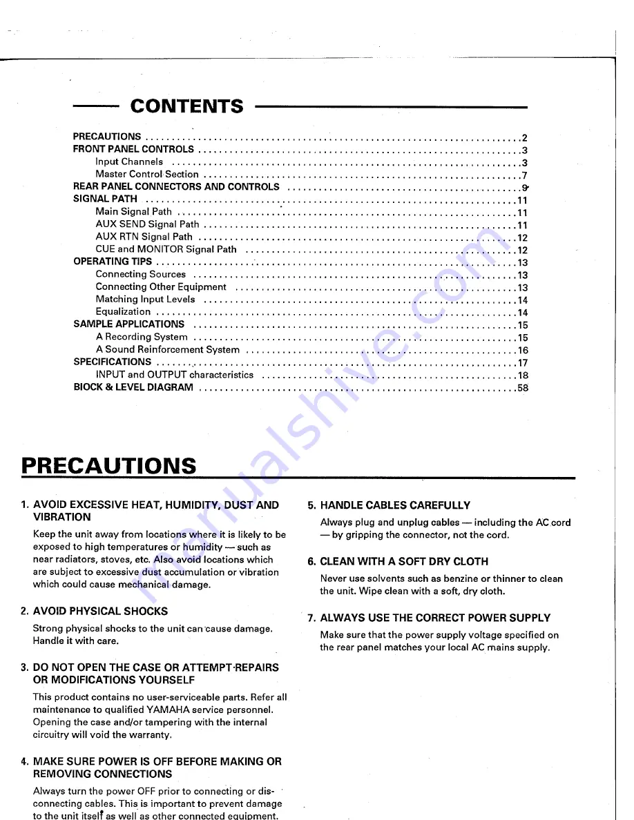 Yamaha MR842 Operation Manual Download Page 3