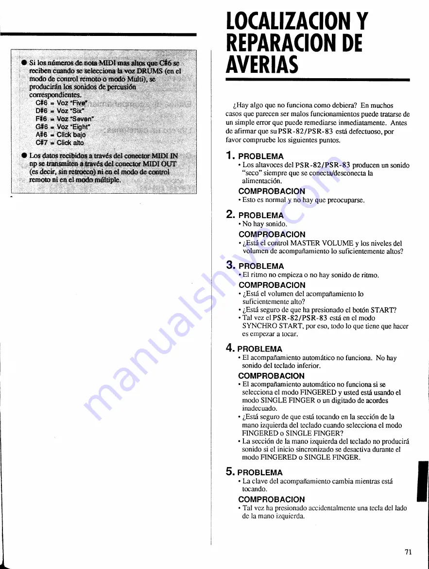 Yamaha PortaTone PSR-83 Manual De Instrucciones Download Page 19