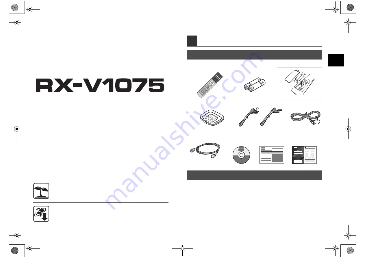 Yamaha RX-V1075 Easy Setup Manual Download Page 10