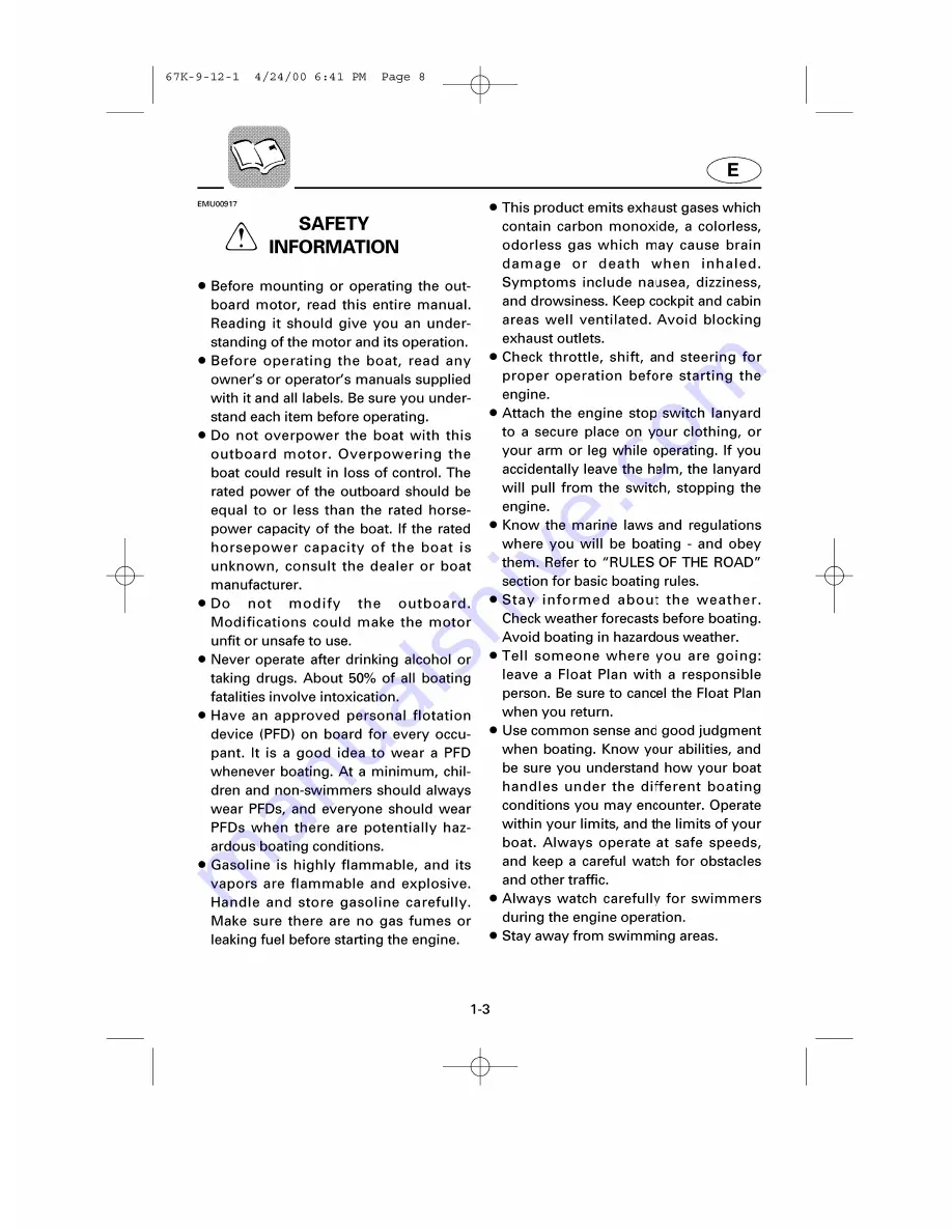 Yamaha SX150Z Owner'S Manual Download Page 8