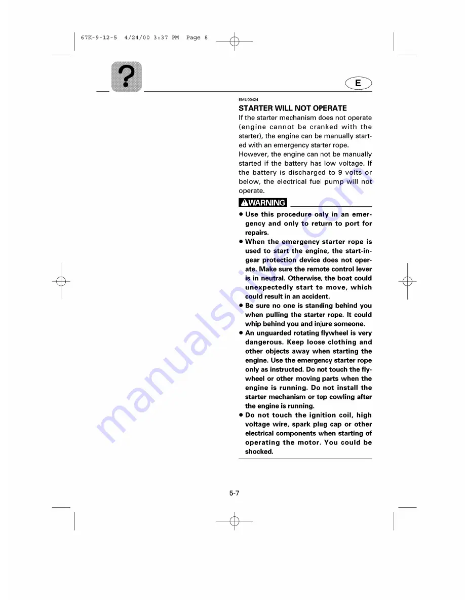 Yamaha SX150Z Owner'S Manual Download Page 104