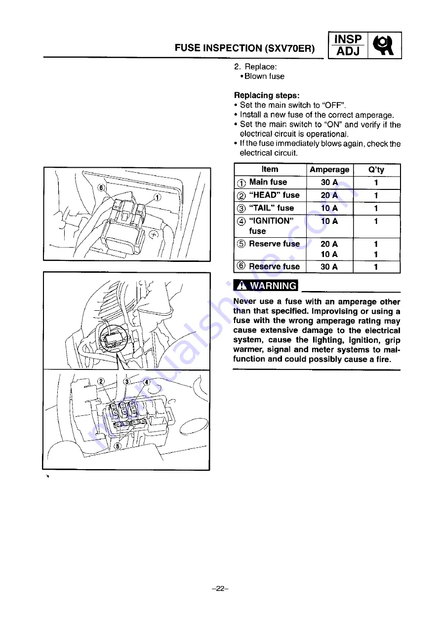 Yamaha SXV70G 2001 Service Manual Download Page 28