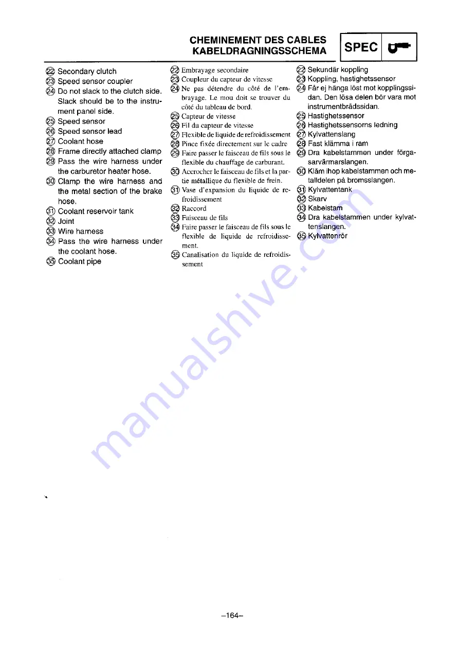 Yamaha SXV70G 2001 Service Manual Download Page 170