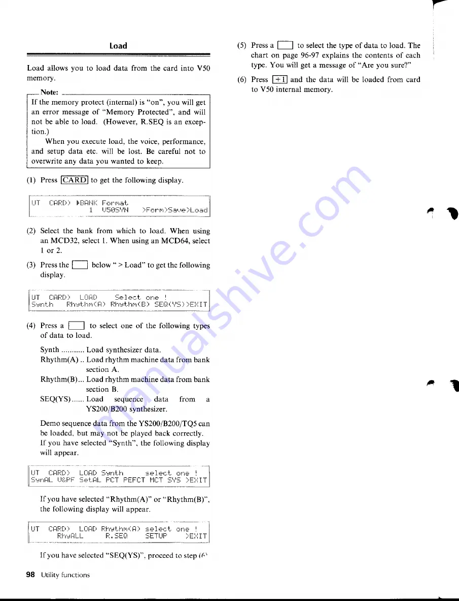 Yamaha V50 Use Manual Download Page 21