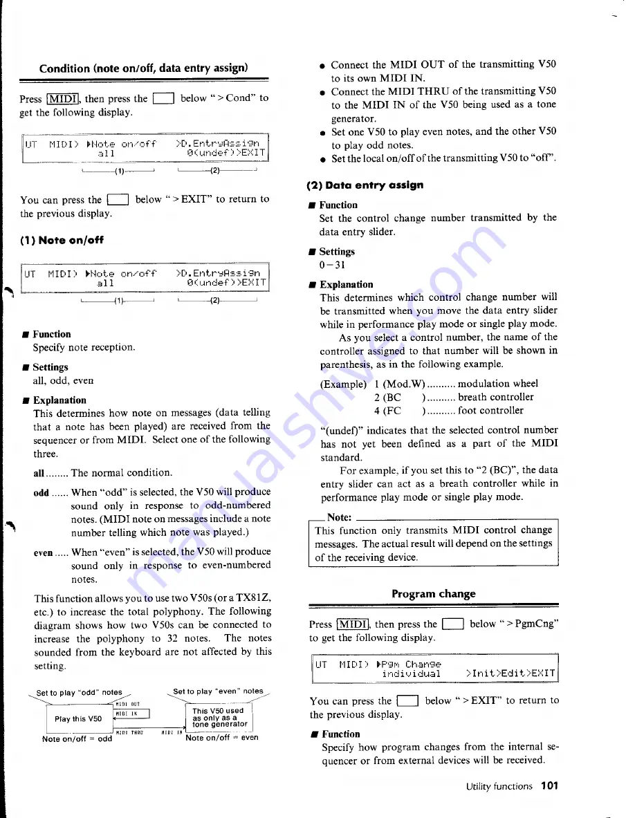 Yamaha V50 Use Manual Download Page 24