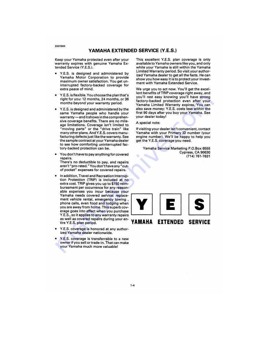 Yamaha VX600ERC Owner'S Manual Download Page 10