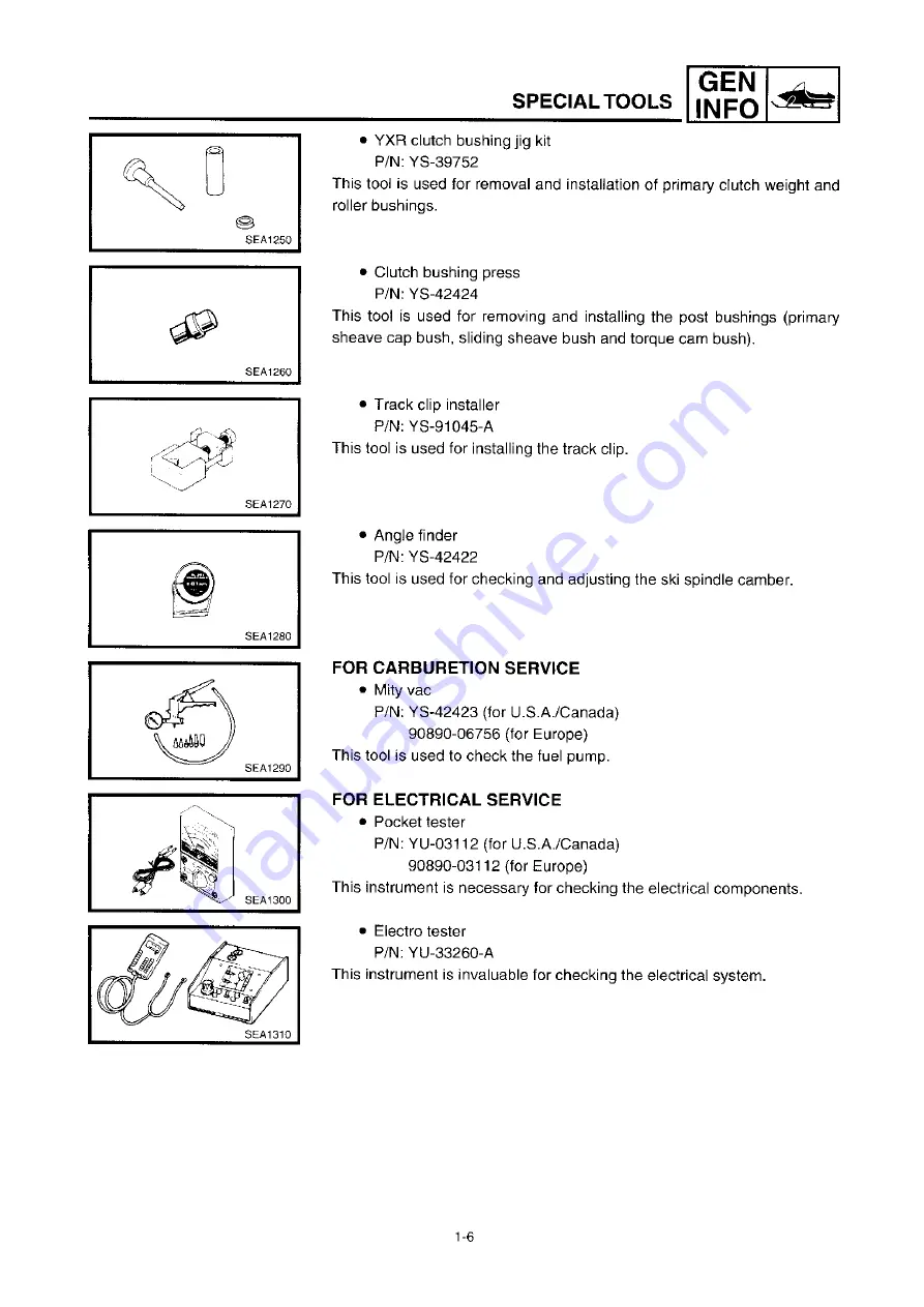 Yamaha VX600ERG 2001 Service Manual Download Page 14