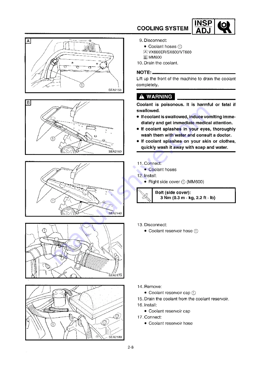 Yamaha VX600ERG 2001 Service Manual Download Page 22