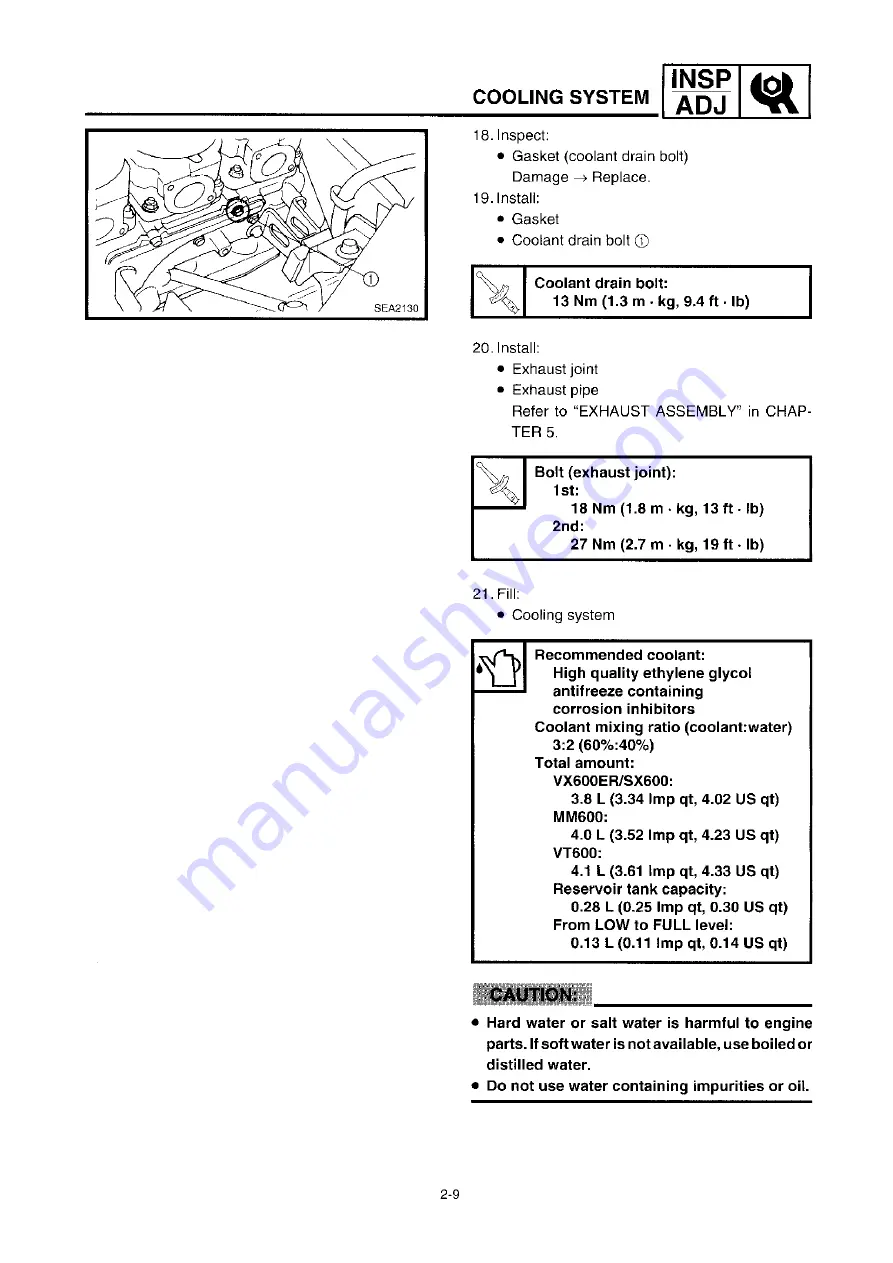 Yamaha VX600ERG 2001 Service Manual Download Page 23