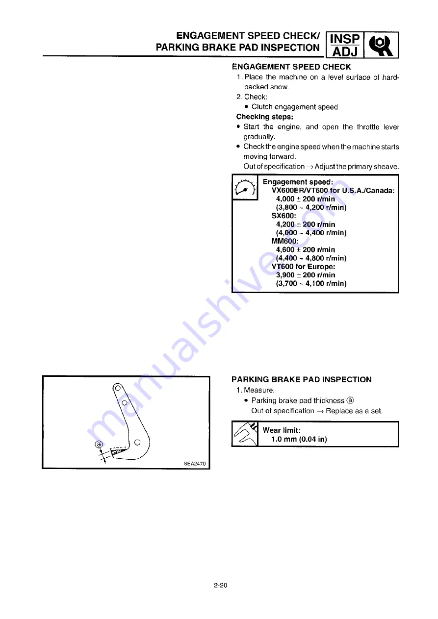 Yamaha VX600ERG 2001 Service Manual Download Page 34