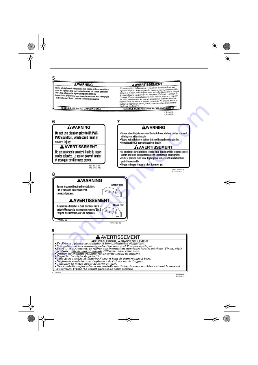 Yamaha WaveRunner VX Sport 2014 Owner'S/Operator'S Manual Download Page 13