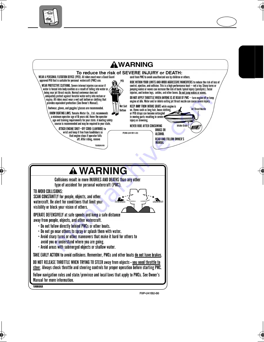 Yamaha XL700 WaveRunner 2003 Owner'S/Operator'S Manual Download Page 9