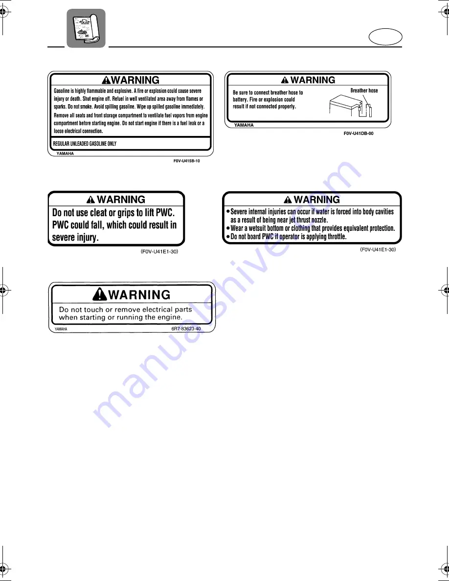 Yamaha XL700 WaveRunner 2003 Скачать руководство пользователя страница 10