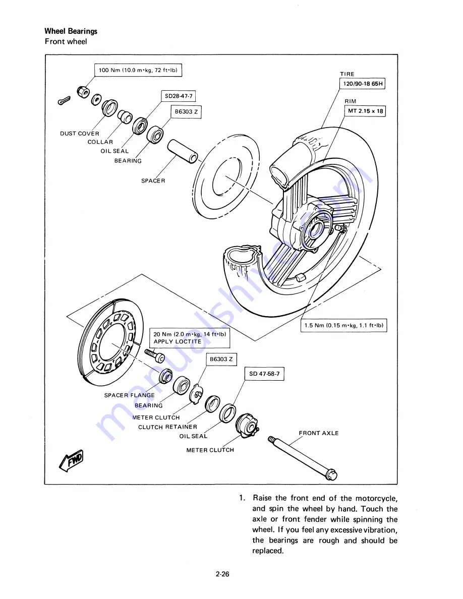 Yamaha XVZ12L Service Manual Download Page 171