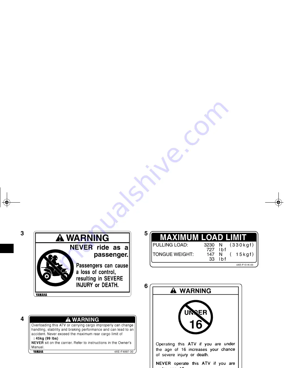 Yamaha YFM25BX Owner'S Manual Download Page 16