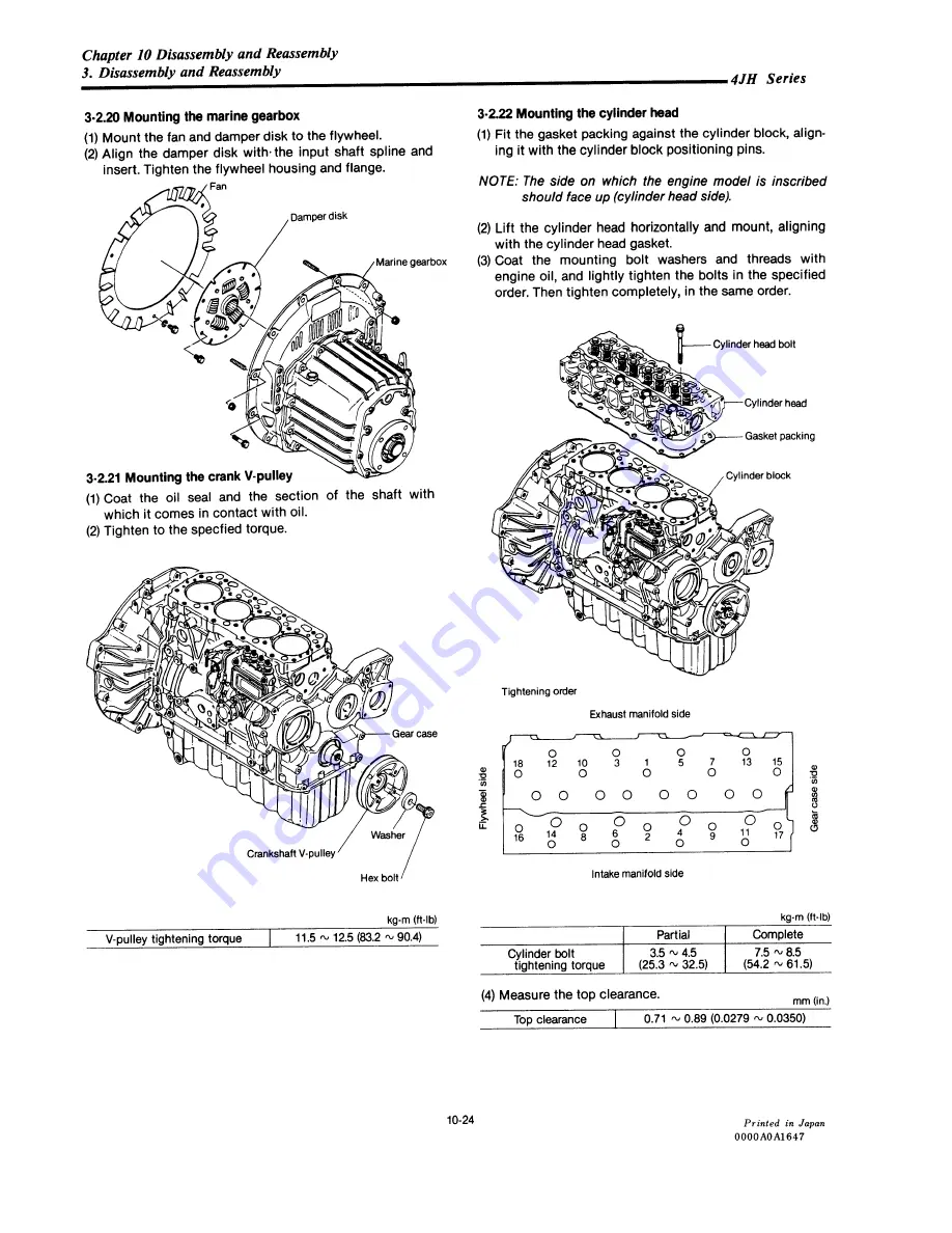 Yanmar 4JHE Service Manual Download Page 307