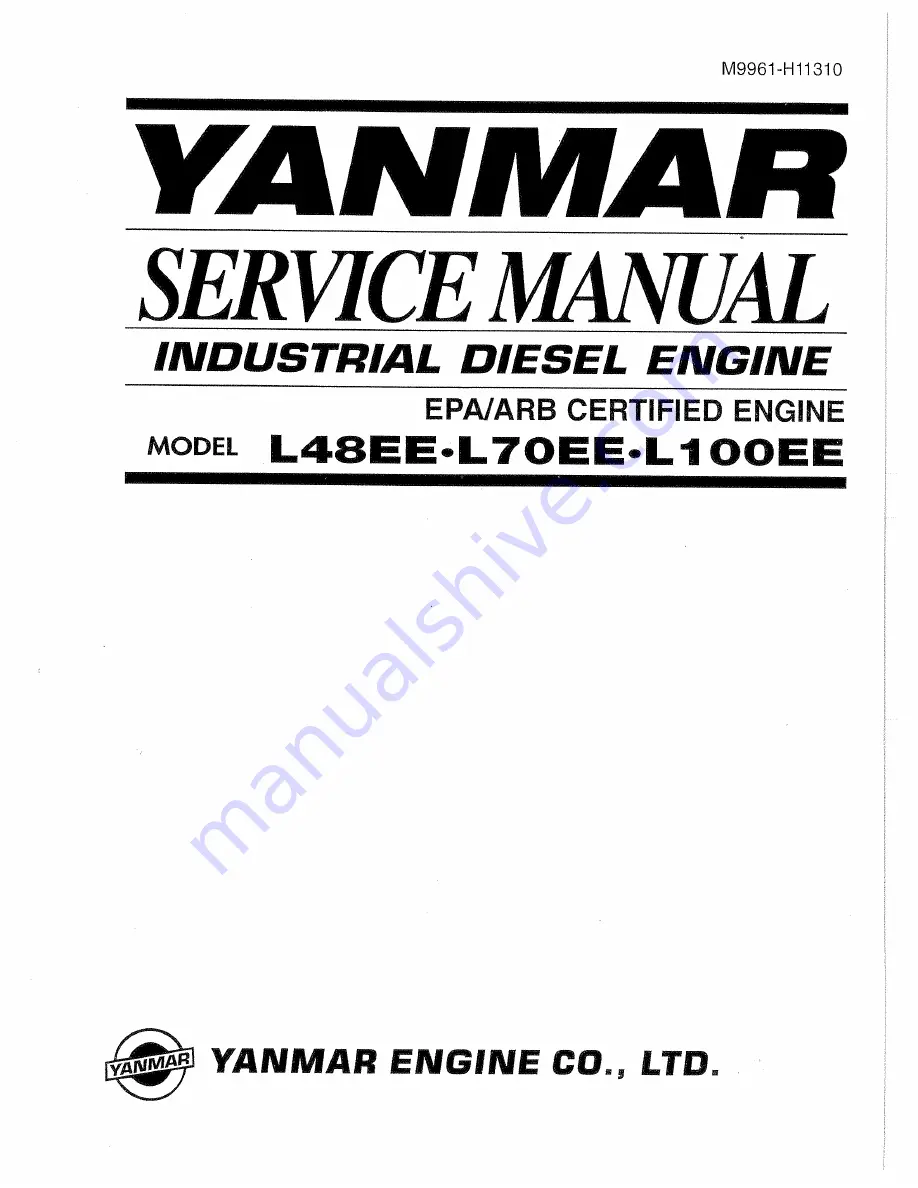 Yanmar L48EE Service Manual Download Page 1