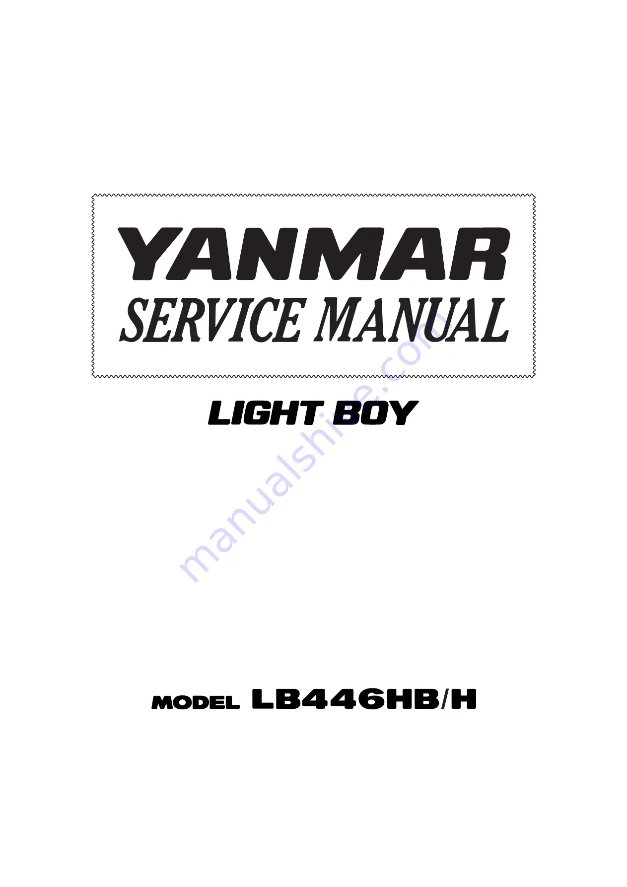 Yanmar LIGHT BOY LB446HB Скачать руководство пользователя страница 1